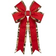 15" Red with Gold Trim Structural 3D Canvas Christmas Bow
