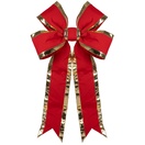 Red with Gold Trim Structural 3D Canvas Christmas Bow