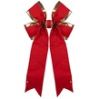 15" Red with Gold Trim Structural 3D Canvas Christmas Bow