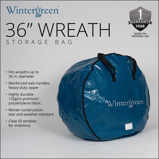 Wintergreen Wreath Storage Bag, 36"