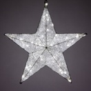 LED Silver Folding Polymesh Star, White Lights 