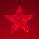 LED Red Folding Polymesh Star, Red Lights 