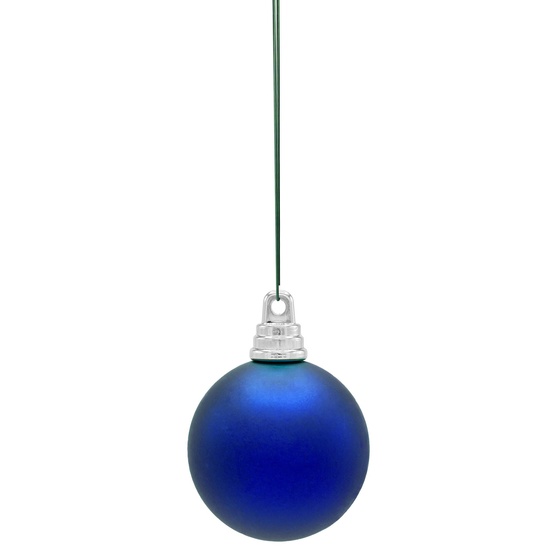 2" Blue Shatterproof Commercial Christmas Ornament, Matte Finish