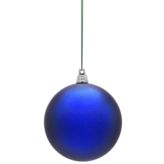4" Blue Shatterproof Commercial Christmas Ornament, Matte Finish