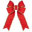 15" Red with Gold Trim Structural 3D Canvas Christmas Bow
