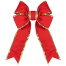 Red with Gold Trim Structural 3D Canvas Christmas Bow