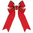 15" Red with Gold Trim Structural 3D Canvas Christmas Bow
