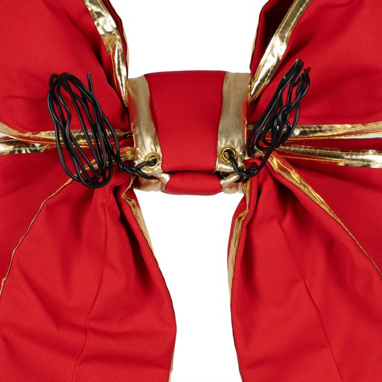 15" Red with Gold Trim Structural 3D Canvas Christmas Bow