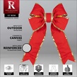 15" Red with Gold Trim Structural 3D Canvas Christmas Bow