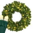 24" Pre-lit Commercial Sequoia Fir LED Christmas Wreath, 50 Warm White Lux360 D5 Lights
