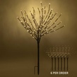 36" Brown Glimmer Spray Lighted Branches, Warm White LED Twinkle Lights, 6 pc