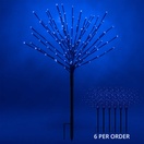 Brown Glimmer Spray Lighted Branches with Blue LED Lights, 6 pc