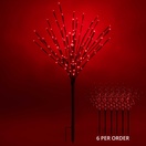 Brown Glimmer Spray Lighted Branches with Red LED Lights, 6 pc