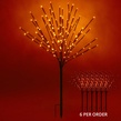 36" Brown Glimmer Spray Lighted Branches, Orange LED Lights, 6 pc
