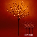 Brown Glimmer Spray Lighted Branches with Orange LED Lights, 6 pc