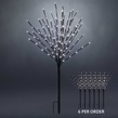36" Brown Glimmer Spray Lighted Branches, Pure White LED Lights, 6 pc