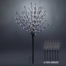Brown Glimmer Spray Lighted Branches with Pure White LED Lights, 6 pc