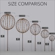 8" Warm White LED Christmas Light Ball, Fold Flat Brown Frame