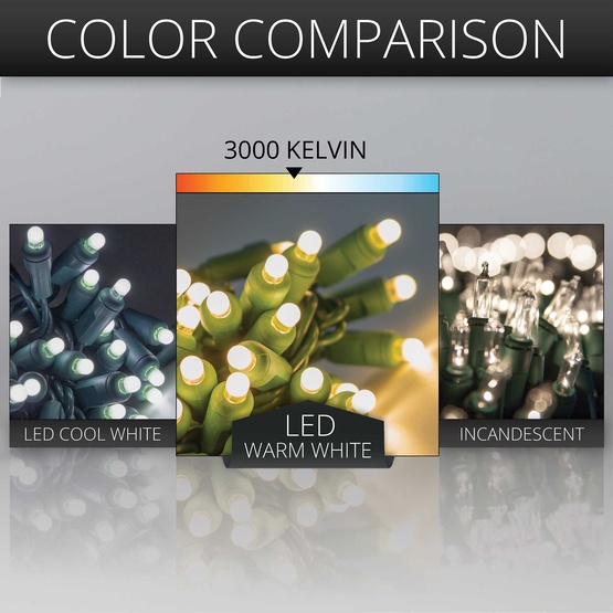 4' x 6' Lux360 TM Warm White D5 TM LED Net Lights, Green Wire