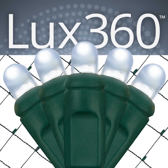 4' x 6' Lux360 TM Cool White D5 TM LED Net Lights, Green Wire