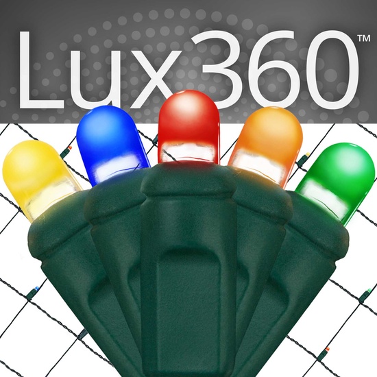 4' x 6' Lux360 TM D5 TM Multicolor LED Net Lights, Green Wire