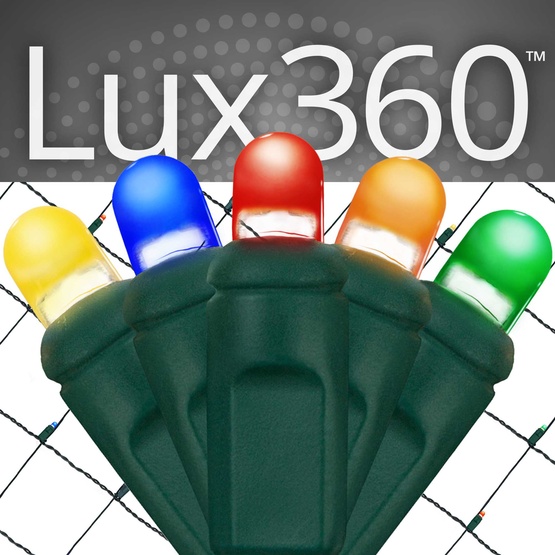 4' x 6' Lux360 TM D5 TM Multicolor LED Net Lights, Green Wire