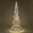 LED Polymesh Christmas Tree, White/Gold Twinkle Lights 