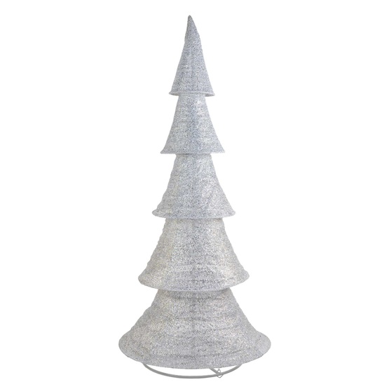 72" LED Polymesh Christmas Tree, White/Gold Twinkle Lights 
