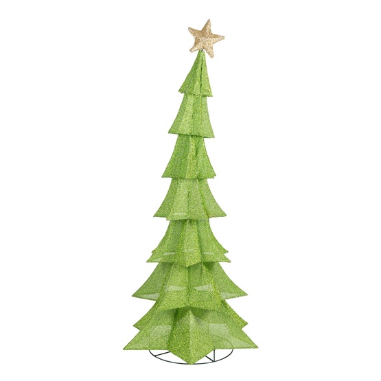 78" LED Whimsical Polymesh Christmas Tree with Green Lights 