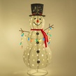 72" LED Snowman With Hat Holding String Lights, Warm White Lights 