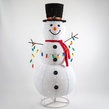 72" LED Snowman With Hat Holding String Lights, Warm White Lights 