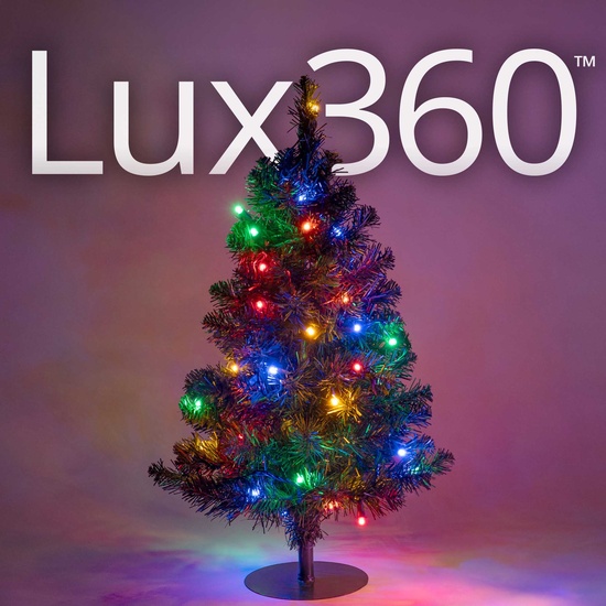 2' Lux360 TM D5 TM Winchester Fir Prelit Walkway Tree with 85 LED Multicolor Lights