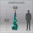 76" LED Whimsical Metallic Christmas Tree with Green Lights 
