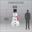 72" LED Snowman With Hat Holding String Lights, Warm White and Multicolor Lights