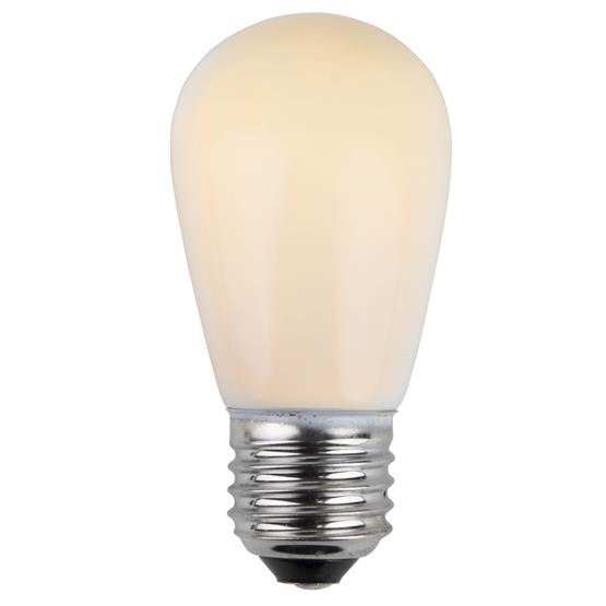 E26 Party and Sign Bulbs S14 Opaque White, 11 Watt Replacement Bulbs