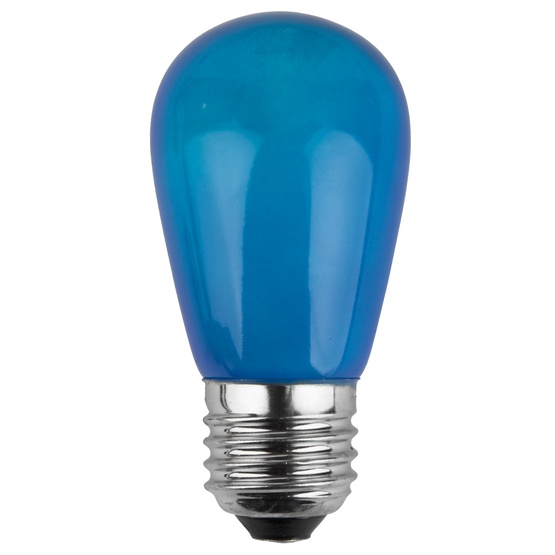 E26 Party and Sign Bulbs S14 Opaque Blue, 11 Watt Replacement Bulbs