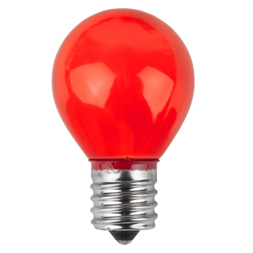 E17 Patio and Party Light Bulbs S11 Opaque Red, 10 Watt Replacement Bulbs