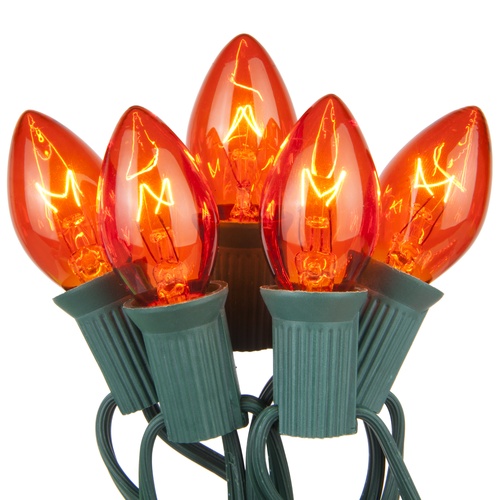 C7 Christmas Lights 25 C7 Transparent Amber Christmas Lights