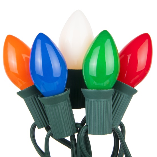 25 C7 Opaque Multicolor Christmas Lights