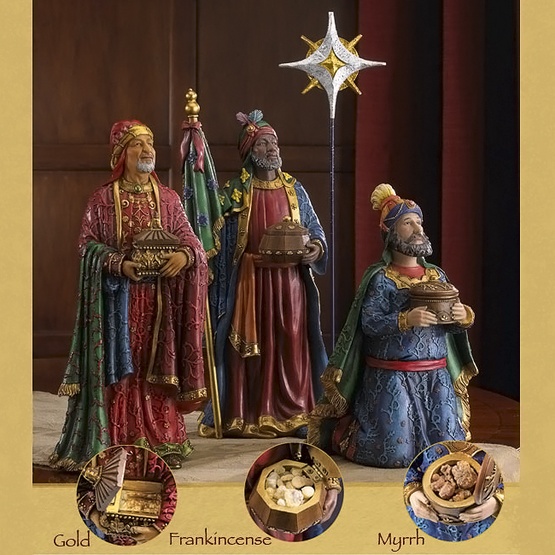 Collectibles, Nativity Sets & Gifts Deluxe Three Kings with Gifts, 4