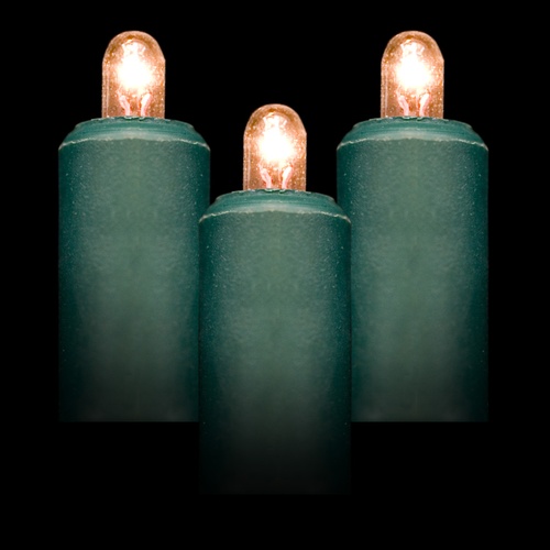 Christmas Lights 50 Clear Rice Lights, 2" Spacing, Green Wire