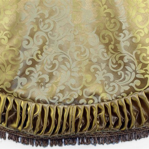 72" Gold Jacquard Tree Skirt with Pleat and Tassel Border