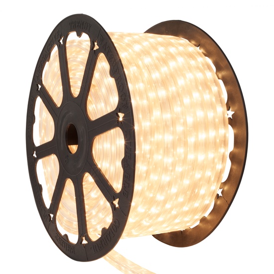 150' Clear Rope Light, 3 Wire Rectangular 1/2" x 3/4", 120 Volt