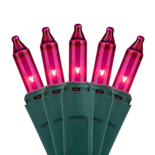 Christmas Lights 100 Pink Christmas Tree Mini Lights, 6" Spacing