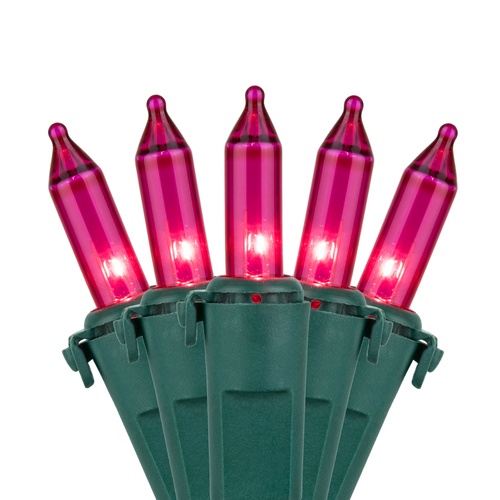Christmas Lights 50 Pink Mini Christmas Lights, 6" Spacing, Premium