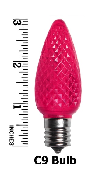 C9 120V Pink Dimmable LED Replacement Lamp, Box of 25