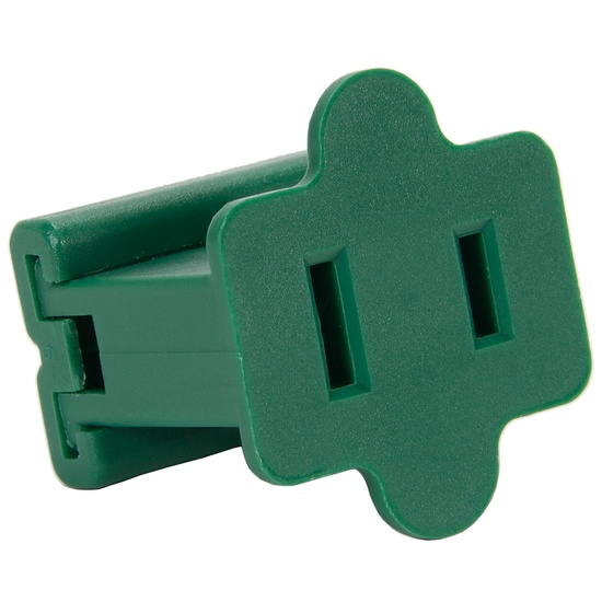 Green Christmas Light Plug, Polarized Female Zip Plug, SPT1