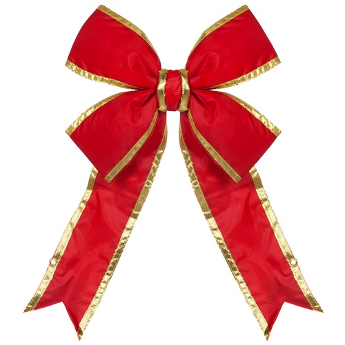 15" Red with Gold Trim Structural 3D Nylon Christmas Bow