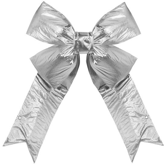18" Silver Metallic 3D Lame Christmas Bow