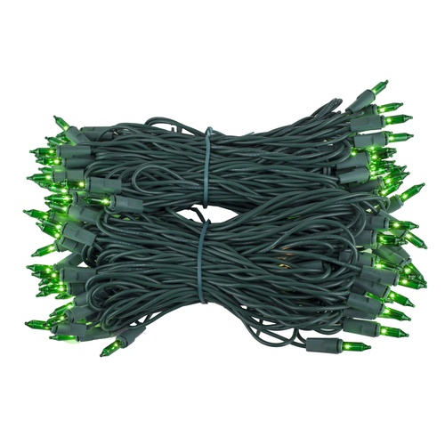 Christmas Lights 100 Green Christmas Tree Mini Lights, 6" Spacing
